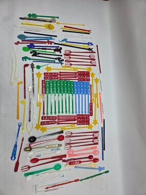 Vintage swizzle sticks stirrers and picks lot of 100 plus